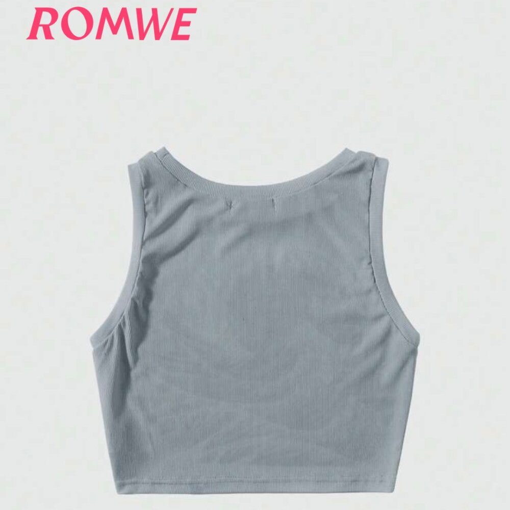 Sun & Wave Graphic Ribbed Tanktop - Picture 2 of 7
